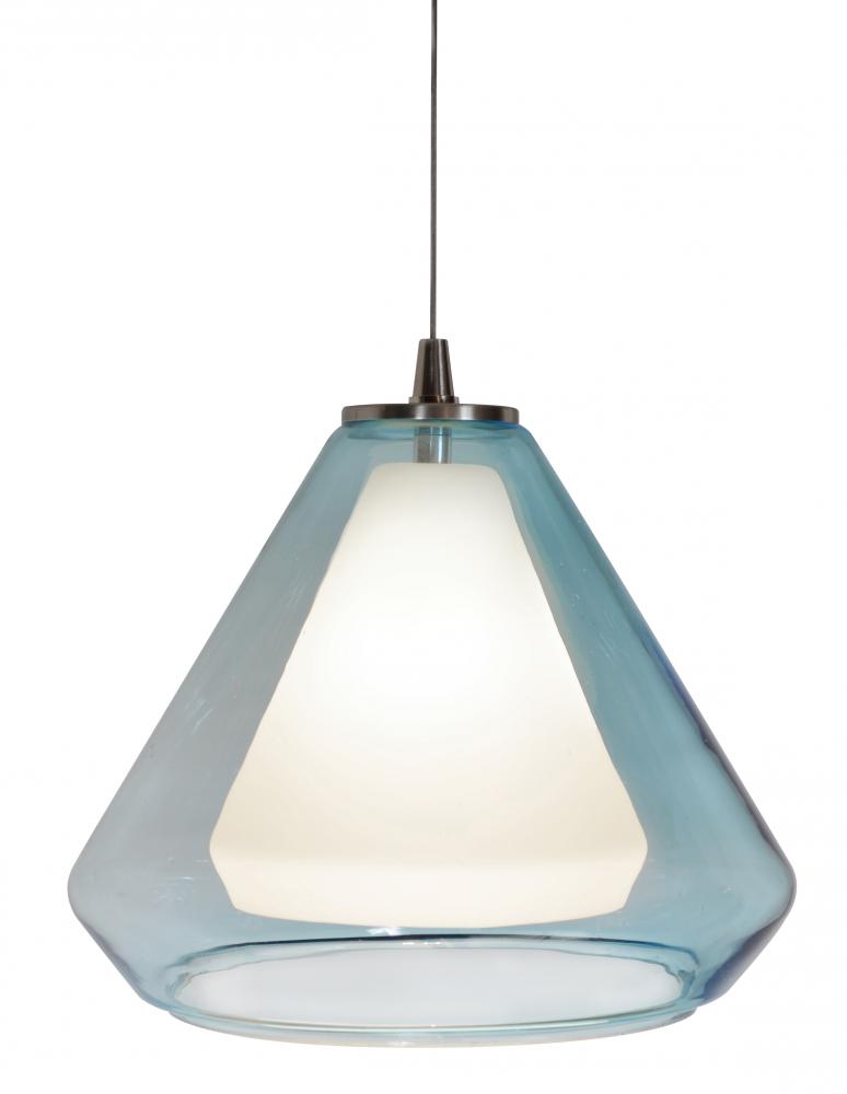 Armitage LED Pendant - 3000K - 120V - Satin Nickel - Aqua