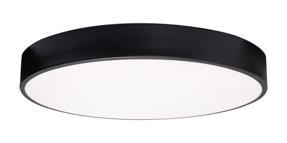 Bailey 19'' LED Flush Mount,120-277V,30W,5 CCT,BK