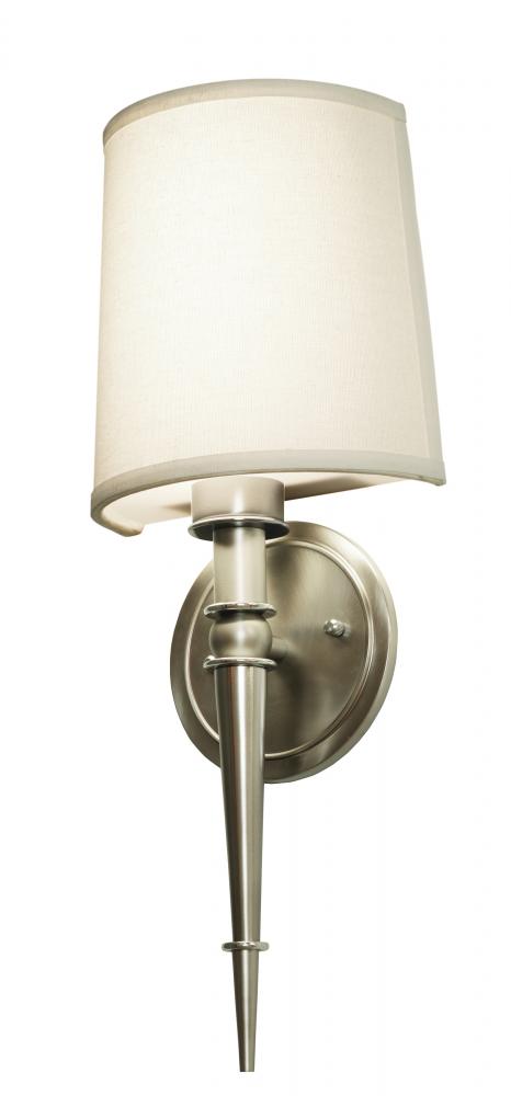 Montrose 8'' LED Sconce - Satin Nickel Finish - Cream Linen