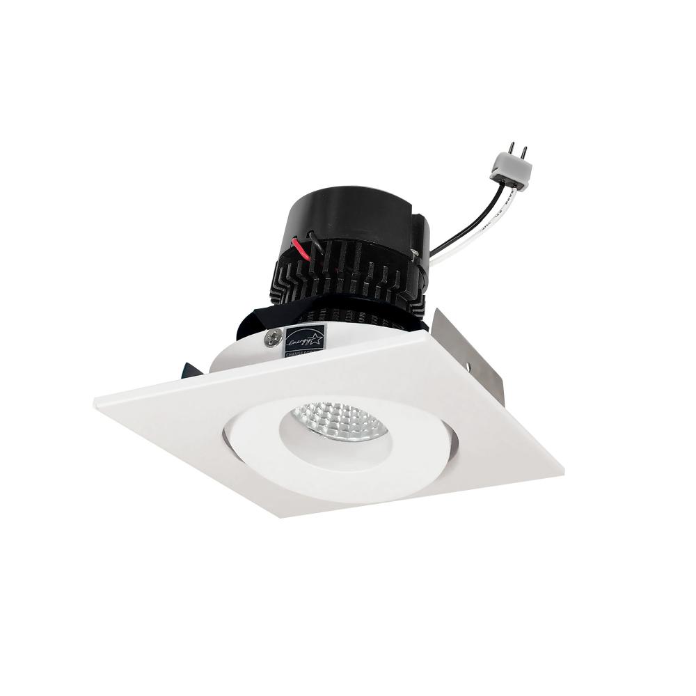 4" Pearl Low Voltage LED Square Adjustable Gimbal Retrofit, 1050lm / 11W, 2700K, White Finish