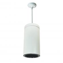 Nora NYLS3-6P1L230NC12BBW - 6" Sapphire III Pendant Mount White Cylinder, Black Reflector/Black Flange, 120-277; 0-10V