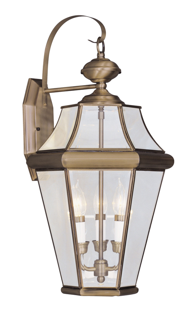 3 Light AB Outdoor Wall Lantern