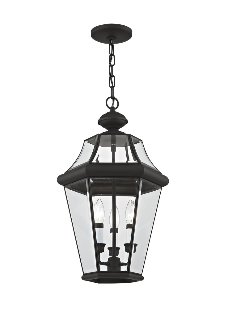 3 Light Black Outdoor Chain Lantern