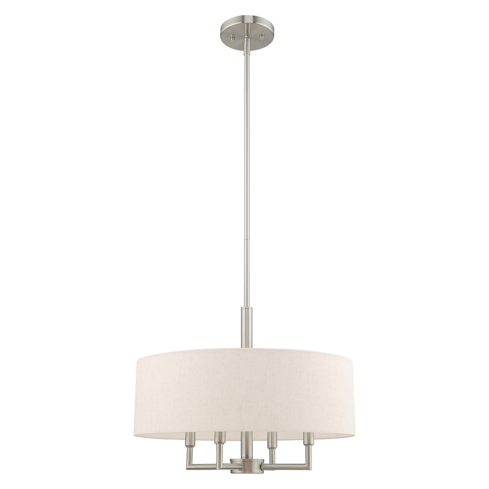 4 Lt Brushed Nickel Pendant Chandelier