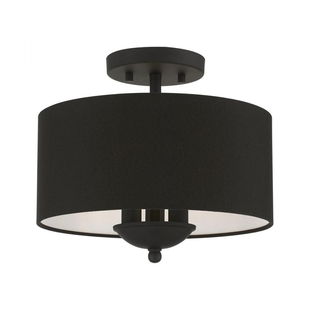 3 Light Black Semi-Flush Mount