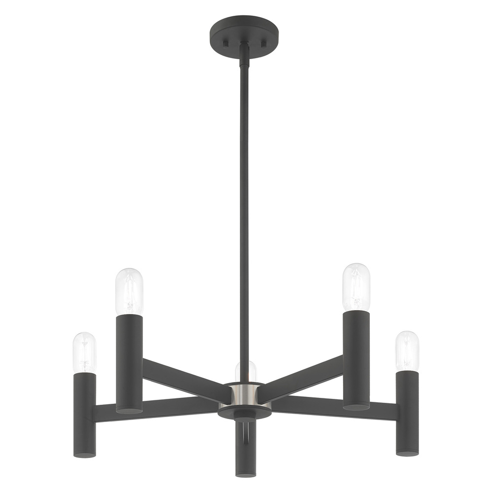 5 Lt Scandinavian Gray Chandelier