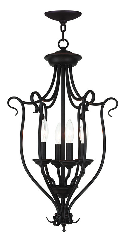 4 Light Bronze Foyer Chandelier