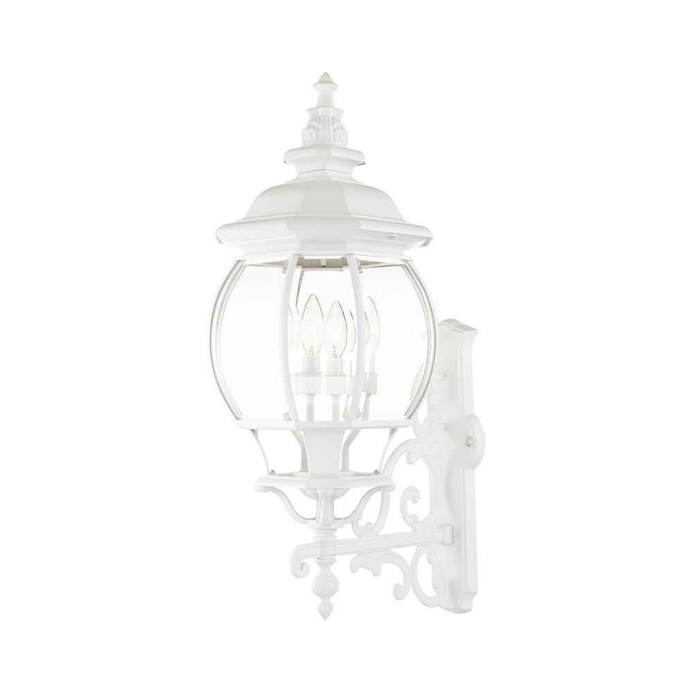 4 Lt Textured White  Outdoor  Wall Lantern