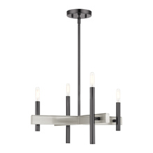 Livex Lighting 49344-46 - 4 Lt Black Chrome  Chandelier