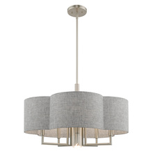 Livex Lighting 51365-91 - 6 Lt Brushed Nickel Pendant Chandelier