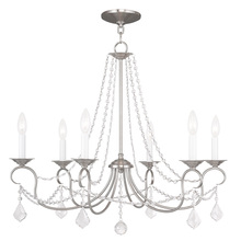 Livex Lighting 6516-91 - 6 Light Brushed Nickel Chandelier