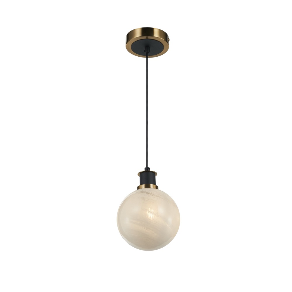 Gem Collection 1-Light Pendant Black and Brushed Brass