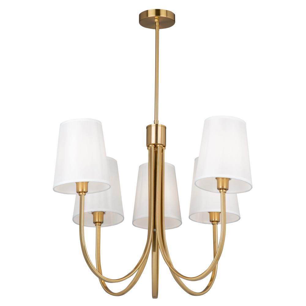 Rhythm 5 Light Chandelier Brushed Gold