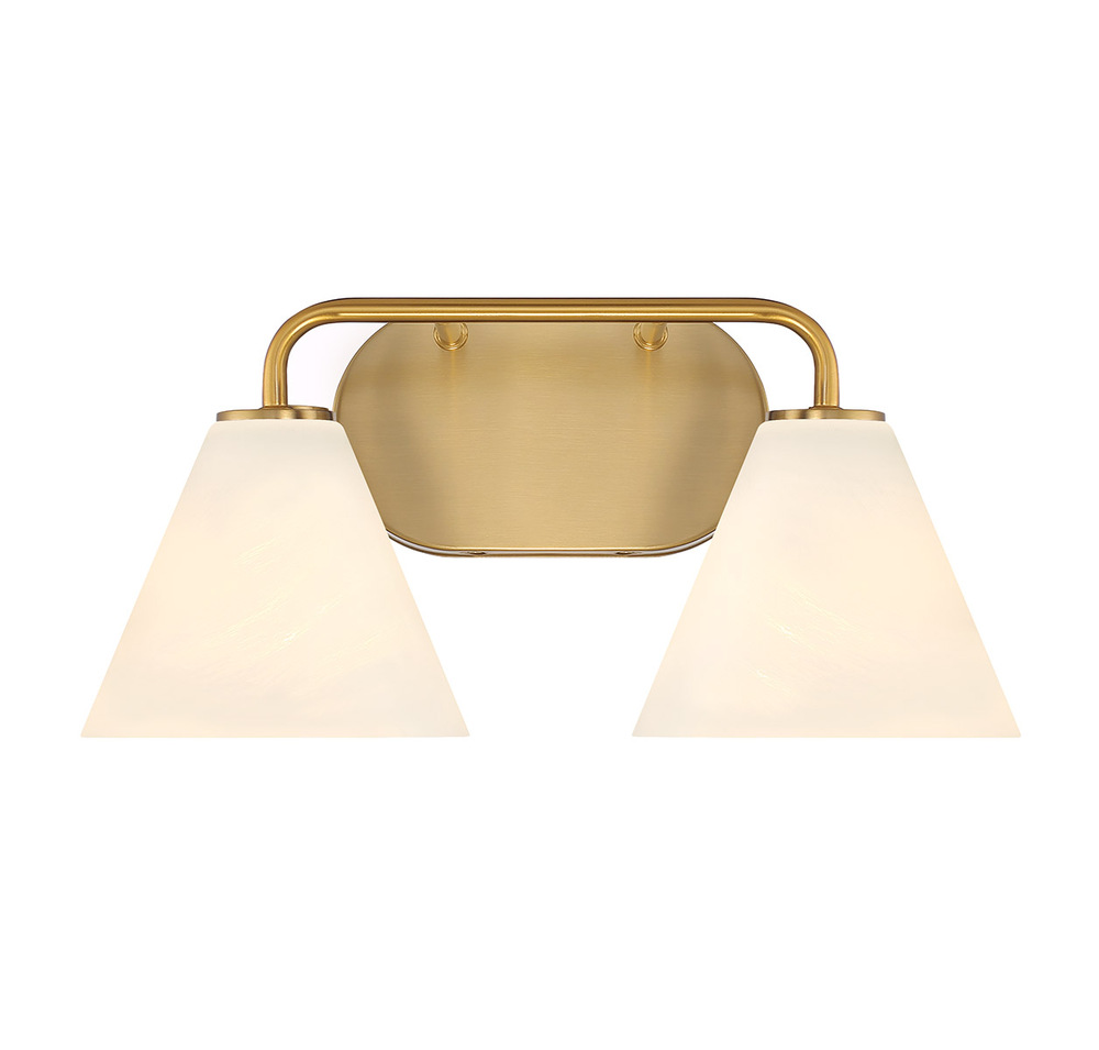 Blair 2-Light Bathroom Vanity Light in Warm Brass