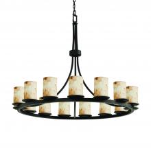 Justice Design Group ALR-8715-10-MBLK - Dakota 15-Light 1-Tier Ring Chandelier