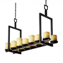 Justice Design Group CNDL-8769-14-AMBR-MBLK - Dakota 14-Light Bridge Chandelier (Short)