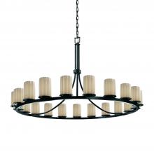 Justice Design Group POR-8716-10-PLET-MBLK - Dakota 21-Light 1-Tier Ring Chandelier