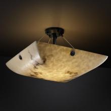 Justice Design Group FAL-9652-25-MBLK-F5-LED-5000 - 24" Semi-Flush Bowl w/ Concentric Squares Finials