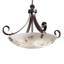 Justice Design Group FAL-9742-35-DBRZ-F2-LED-5000 - 24" Pendant Bowl - Scrolls w/ Finials