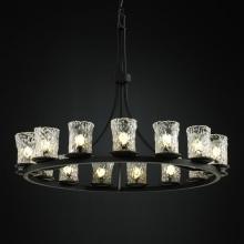 Justice Design Group GLA-8715-16-AMBR-MBLK - Dakota 15-Light 1-Tier Ring Chandelier