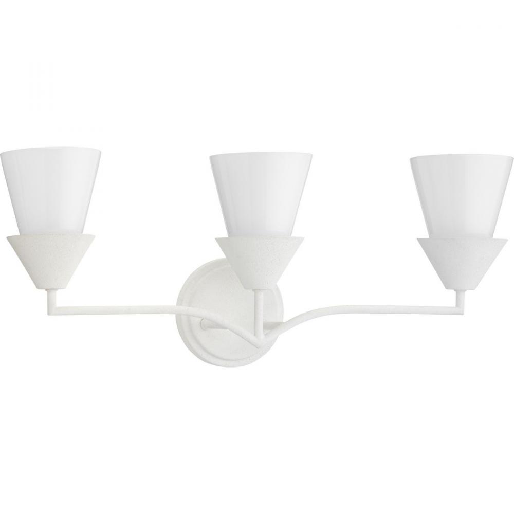 Pinellas Collection Three-Light White Plaster Contemporary Vanity Light