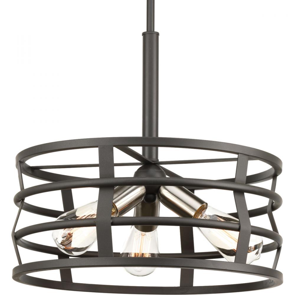 Remix Collection Three-Light Graphite Global Pendant Light