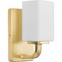 Progress P300368-012 - Cowan Collection One-Light Modern Satin Brass Etched Opal Glass Bath Vanity Light