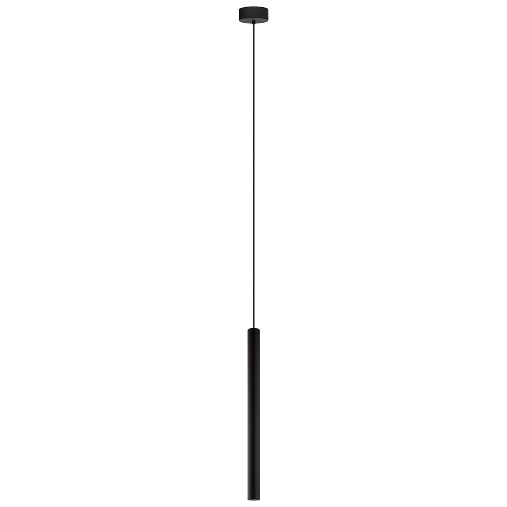 1 x 6.9W LED Single Tube Pendant With Matte Black Finish