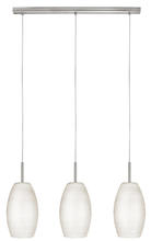 Eglo 88954A - 3x60W Multi Light Pendant w/ Matte Nickel Finish & White  Wiped Glass