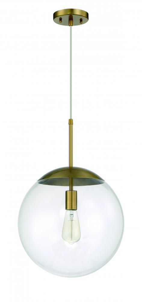 Gaze 1 Light 14" Pendant in Satin Brass