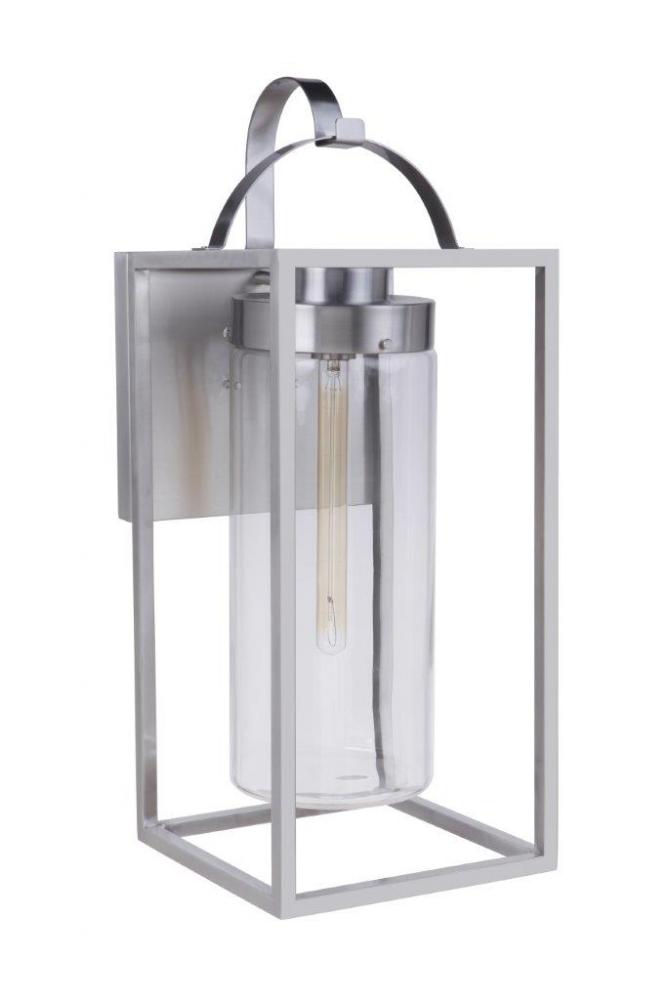 Neo 1 Light Extra Large Outdoor Wall Lantern in Satin Aluminum