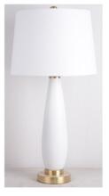 Craftmade 86249 - 1 Light Glass/Metal Base Table Lamp in White Glass/Satin Brass