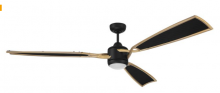 Craftmade VIA72FBSB3 - 72" Viva in Flat Black/Satin Brass w/ Flat Black Fabric Texture ABS Blades