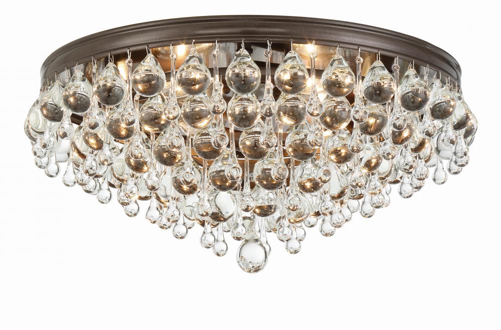 Calypso 6 Light Crystal Teardrop Vibrant Bronze Flush Mount