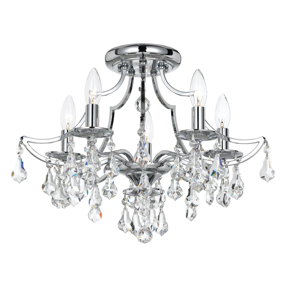 Cedar 5 Light Polished Chrome Semi Flush Mount