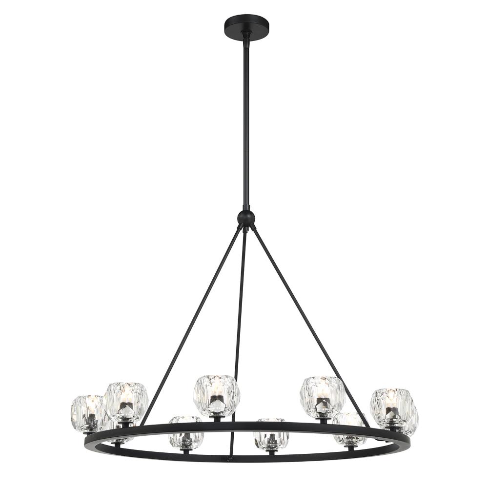 Aragon 10 Light LED Matte Black Chandelier