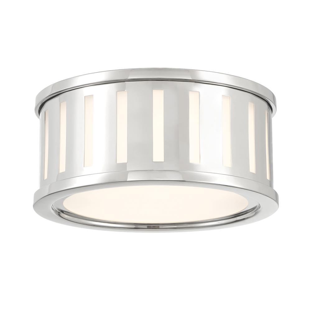 Kendal 2 Light Polished Nickel Flush Mount