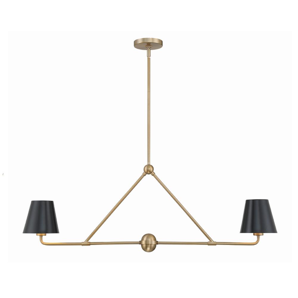 Xavier 2 Light Vibrant Gold Linear Chandelier