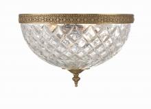 Crystorama 117-12-OB - Crystorama 3 Light Olde Brass Crystal Flush Mount