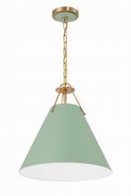 Crystorama XAV-B8305-VG-GR - Xavier 3 Light Vibrant Gold + Green Pendant