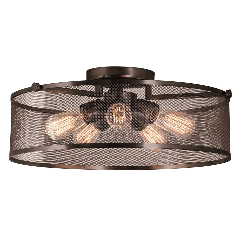 Gastown Large 5 Light Semi-Flush Mount