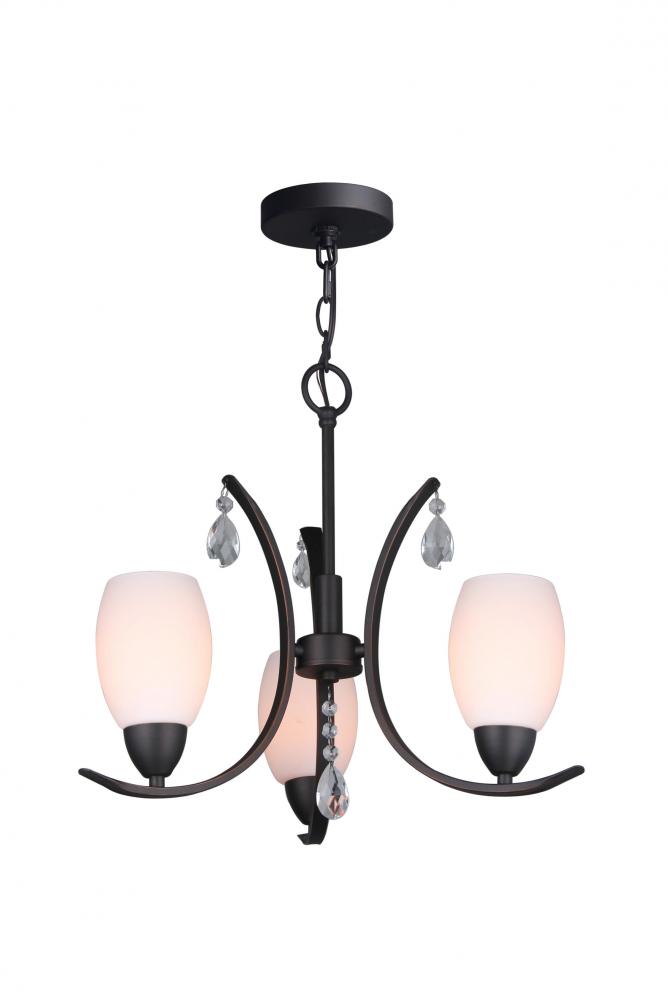 Woodbridge Lighting 15713MEB-C20401 Olivia Opal 3-light Chandelier