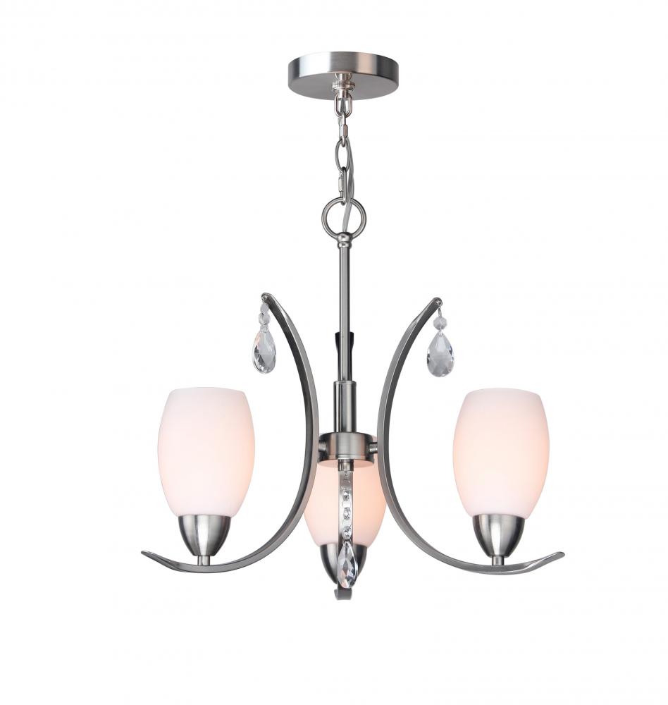 Woodbridge Lighting 15713STN-C20401 Olivia Opal 3-light Chandelier