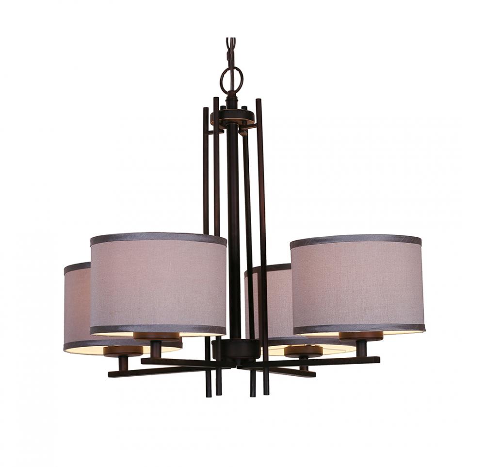 Woodbridge Lighting 15814MEB-S10802 Hudson 4-light Fabric Shade Chandelier