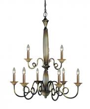 Woodbridge 12172-CBR - Brass Up Chandelier