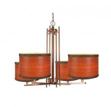 Woodbridge 15814STN-SV1080B - Woodbridge Lighting 15814STN-SV1080B Hudson 4-light Veneer Shade Chandelier