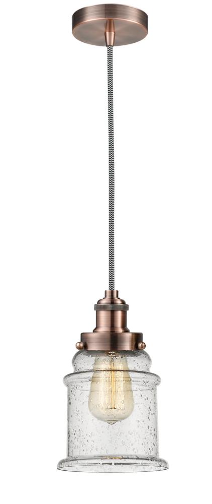 Edison - 1 Light - 8 inch - Antique Copper - Cord hung - Mini Pendant