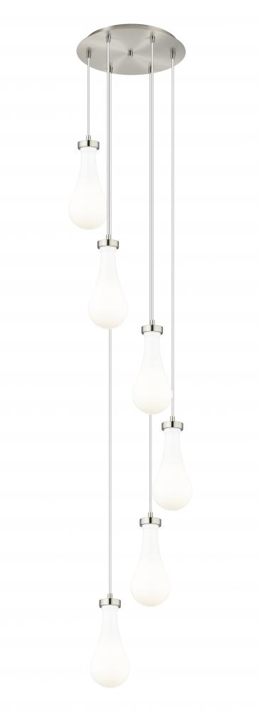 Owego - 6 Light - 16 inch - Brushed Satin Nickel - Multi Pendant