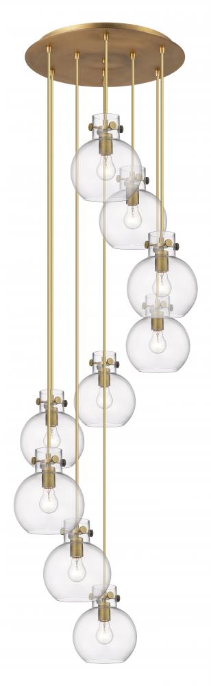 Newton Sphere - 9 Light - 22 inch - Brushed Brass - Multi Pendant