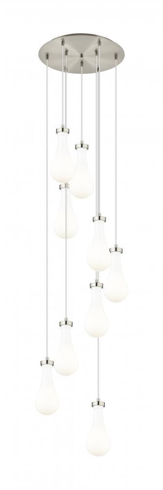 Owego - 9 Light - 19 inch - Brushed Satin Nickel - Multi Pendant